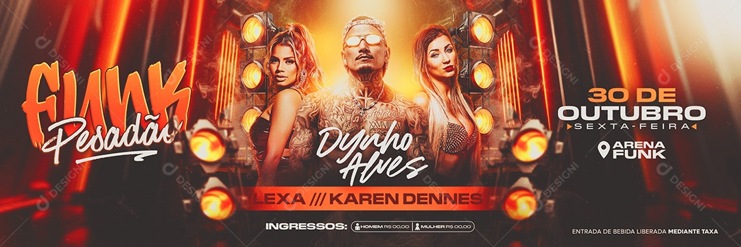 Banner Shows funk Social Media PSD Editável