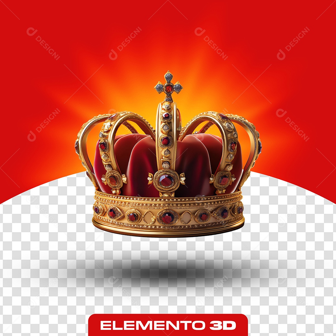 Elemento 3D Coroa para Composição PSD