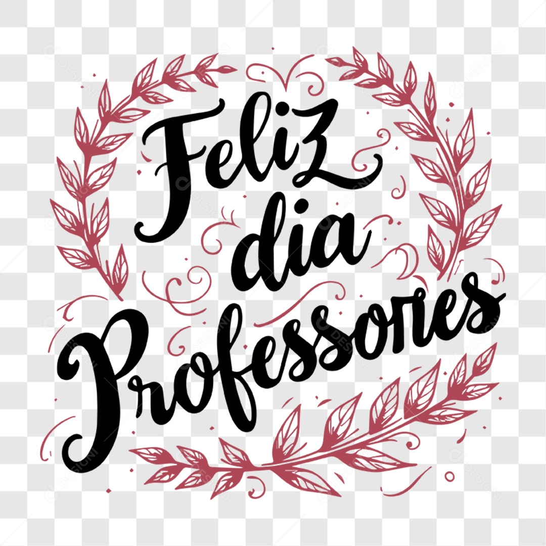 Lettering Feliz Dia Do Professor EPS + PNG