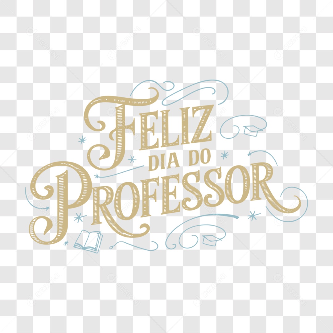 Lettering Feliz Dia Do Professor EPS + PNG