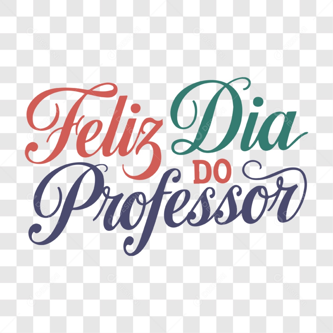 Lettering Feliz Dia Do Professor EPS + PNG