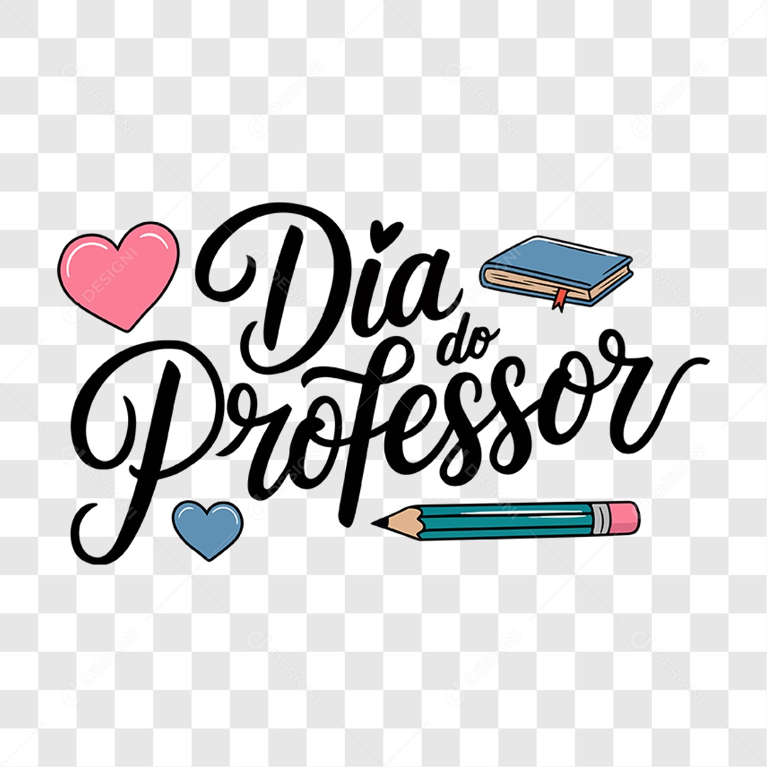 Lettering Dia Do Professor EPS + PNG