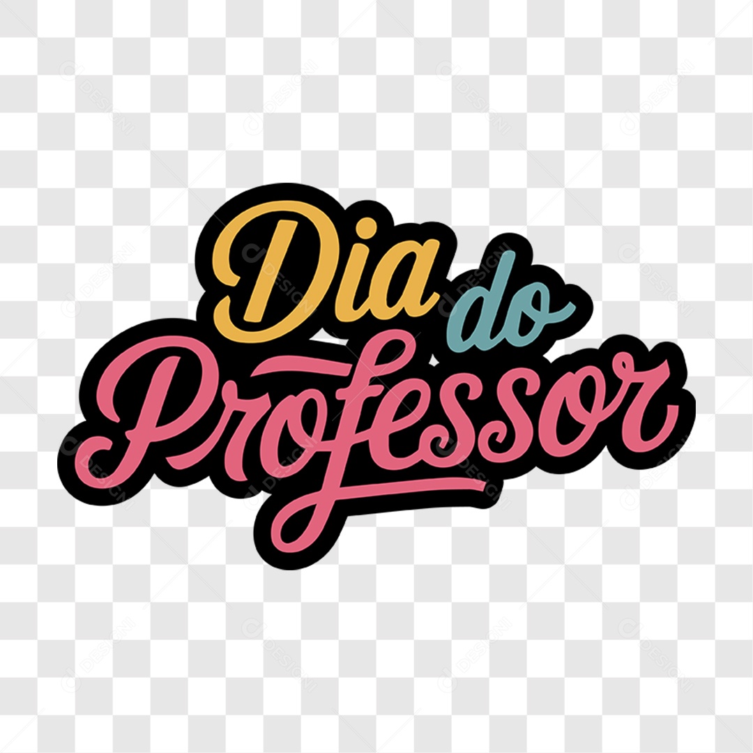 Lettering Dia Do Professor EPS + PNG