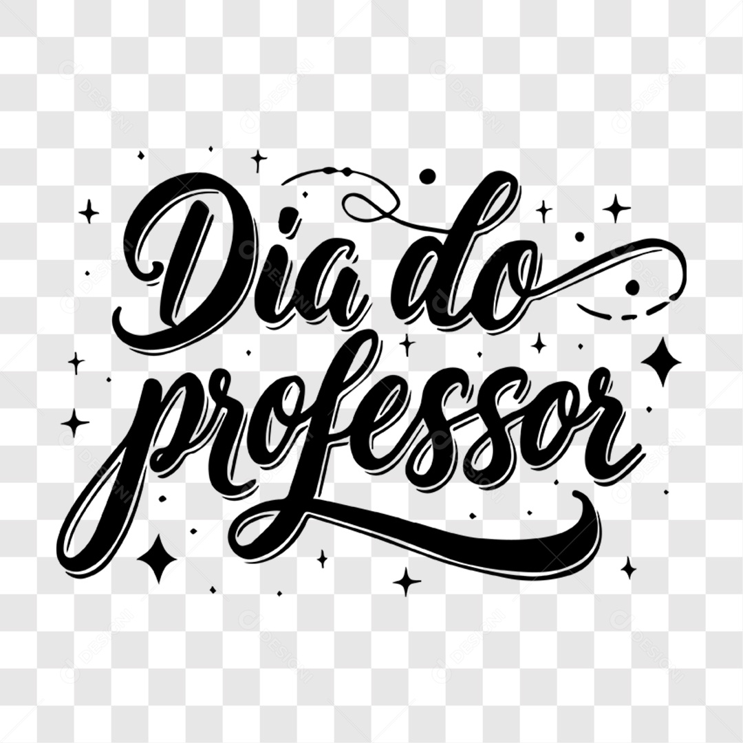 Lettering Dia Do Professor EPS + PNG