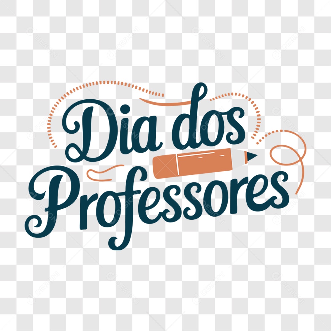 Lettering Dia Dos Professores EPS + PNG