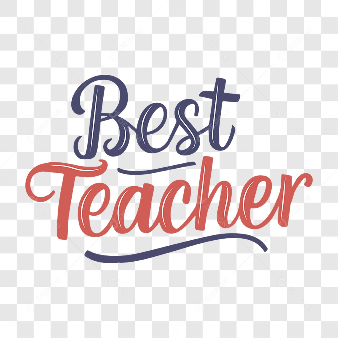 Lettering Dia Do Professor Best Teacher EPS + PNG