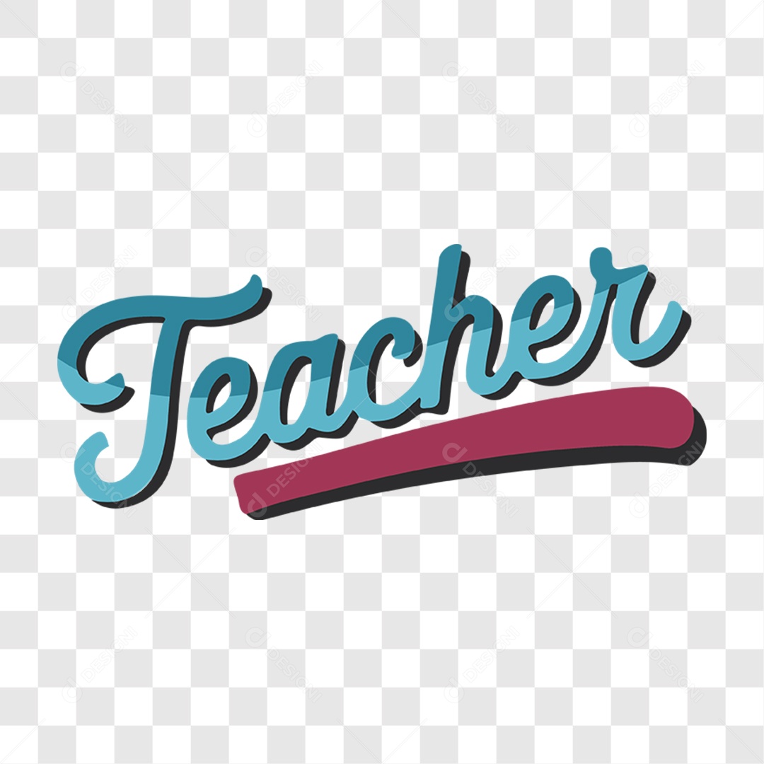 Lettering Dia Do Professor Teacher EPS + PNG