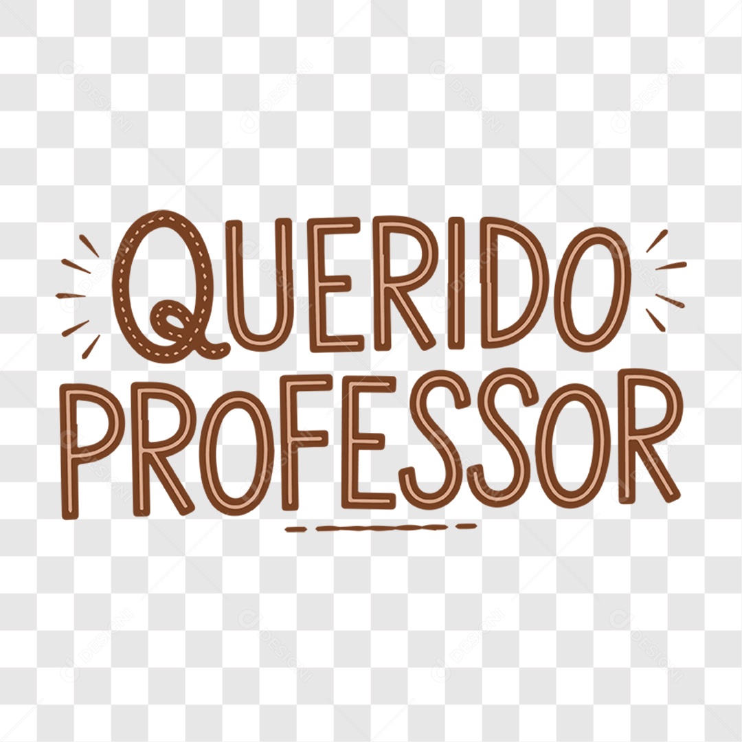 Lettering Dia Do Professor Querido Professor EPS + PNG