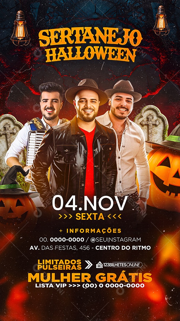 Story Flyer Sertanejo Halloween Social Media PSD Editável