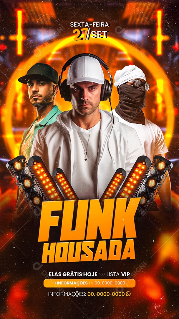 Story Flyer Funk Housada Social Media PSD Editável