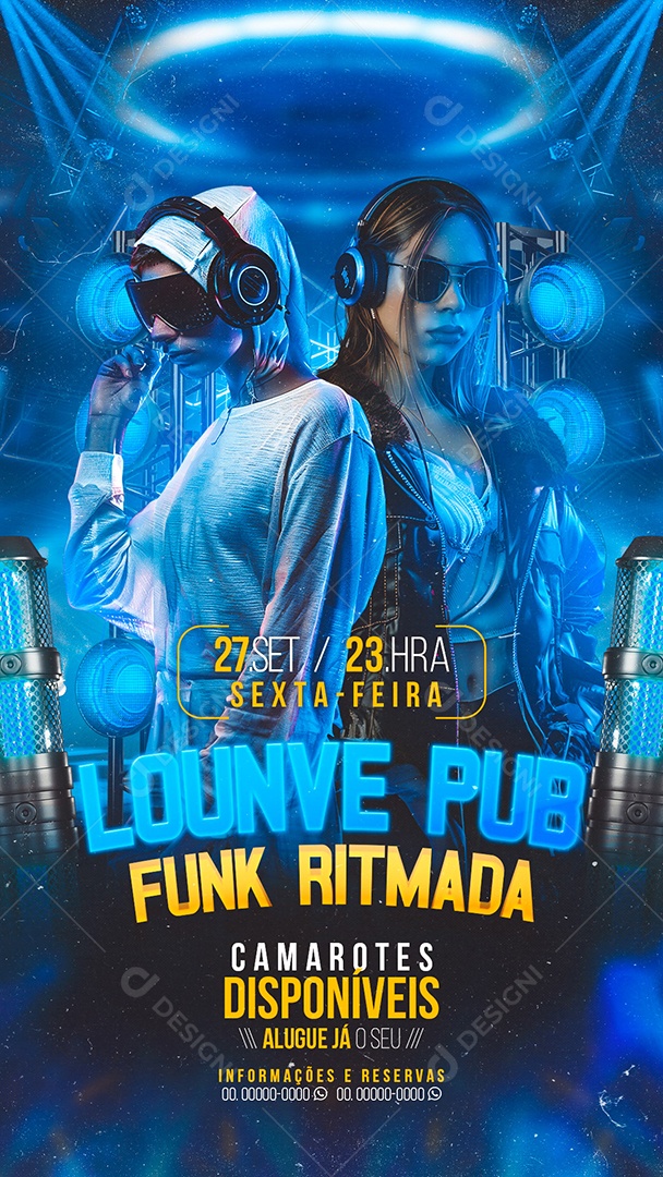 Story Flyer Lounve Pub Funk Ritmada Social Media PSD Editável