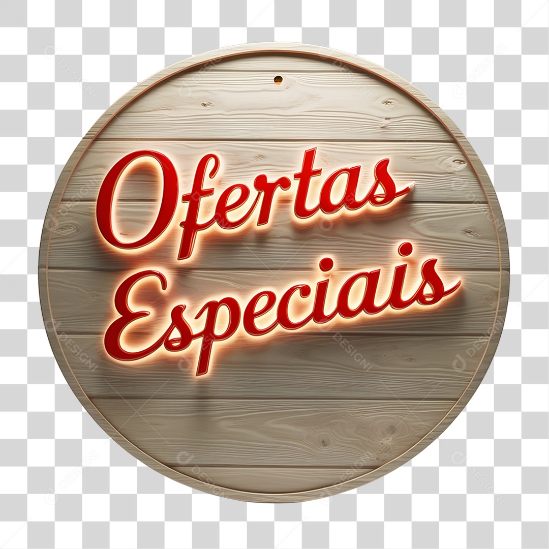 Elemento 3D Placa de Madeira Ofertas Especiais PNG Transparente