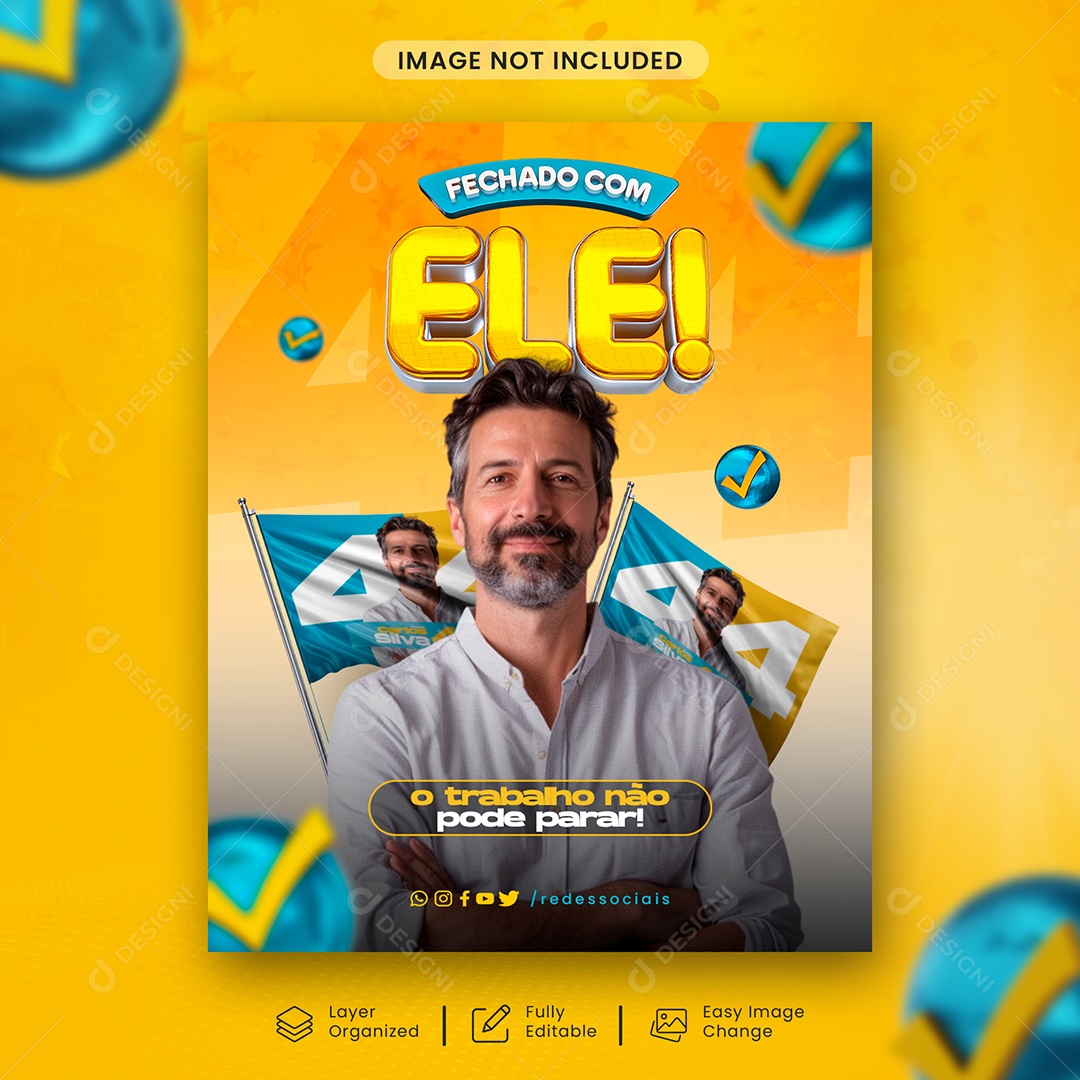 Política Fechado Com Ele Social Media PSD Editável
