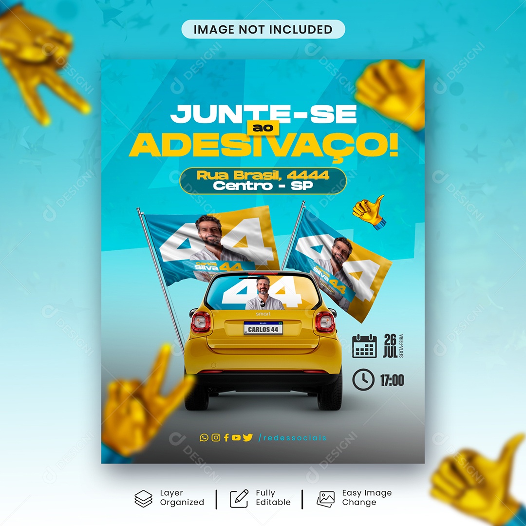 Política Junte-Se Ao Adesivaço Social Media PSD Editável