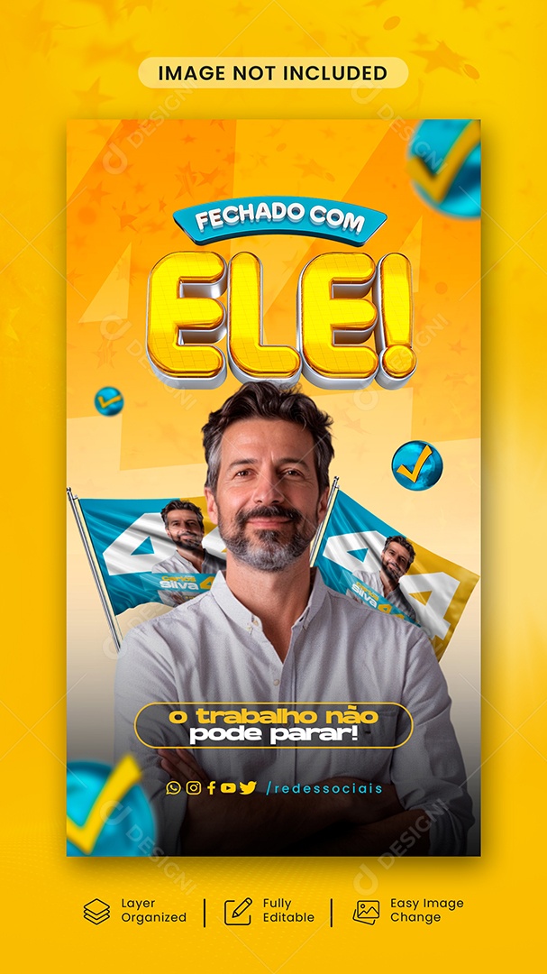 Story Política Fechado Com Ele Social Media PSD Editável
