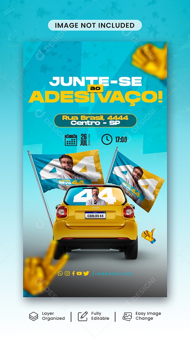 Story Política Junte-Se Ao Adesivasso Social Media PSD Editável