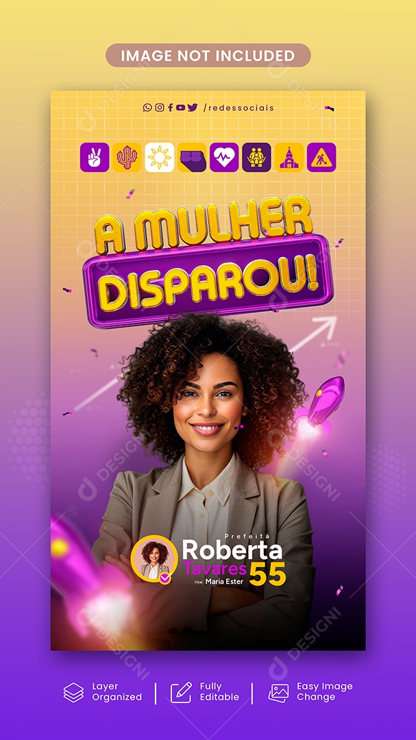 Story Política A Mulher Disparou Social Media PSD Editável