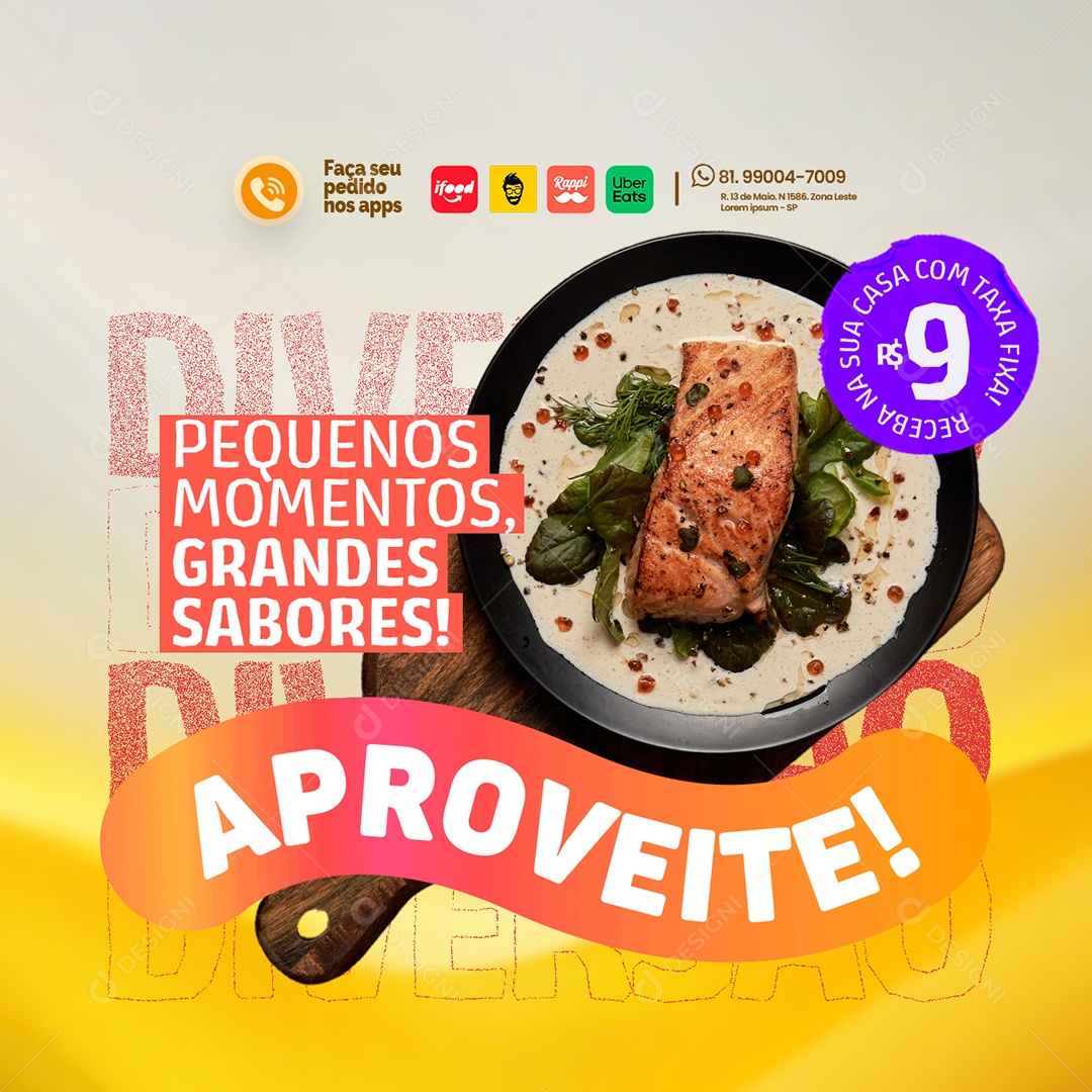 Dia das Crianças Restaurante Pequenos Momentos Social Media PSD Editável