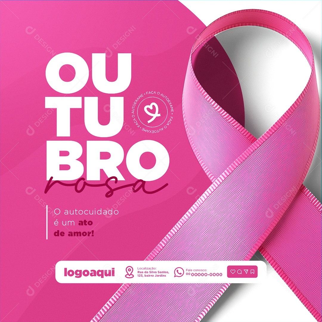 Outubro Rosa O Autocuidado é Um Ato de Amor Social Media PSD Editável