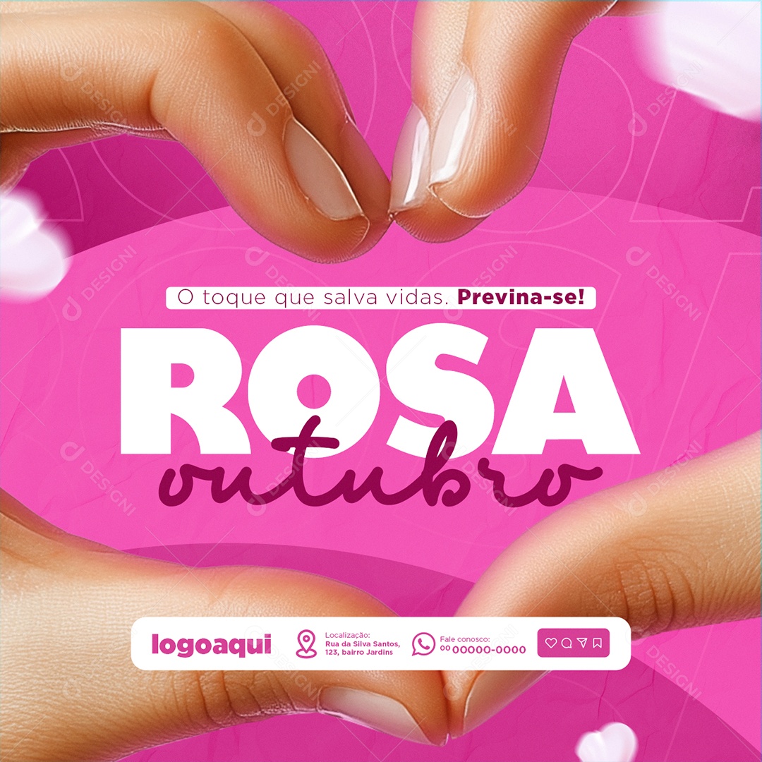 Outubro Rosa O Toque Que Salva Vidas Social Media PSD Editável