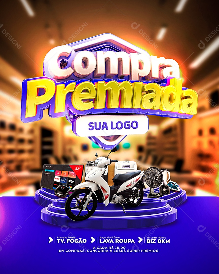 Compra premiada Social Media PSD Editável