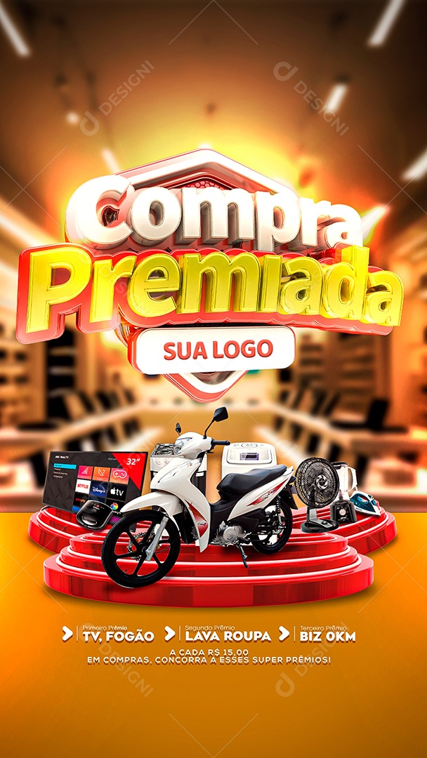 Story Compra premiada Social Media PSD Editável