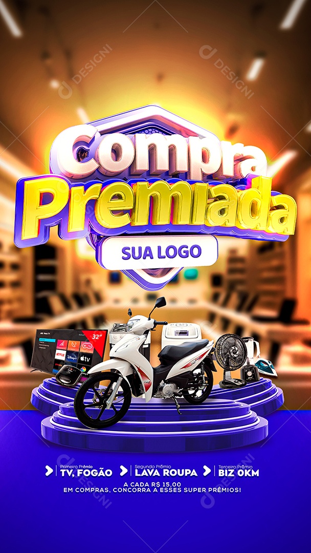 Story Compra premiada Social Media PSD Editável