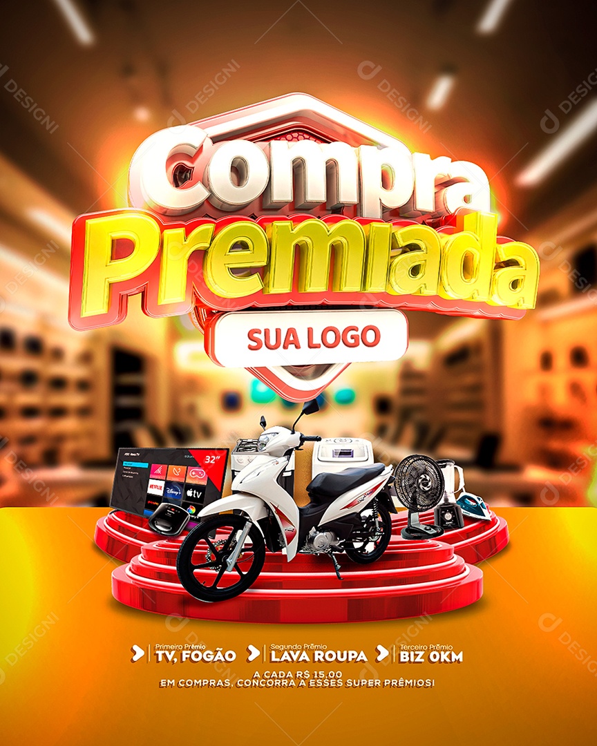 Compra premiada Social Media PSD Editável