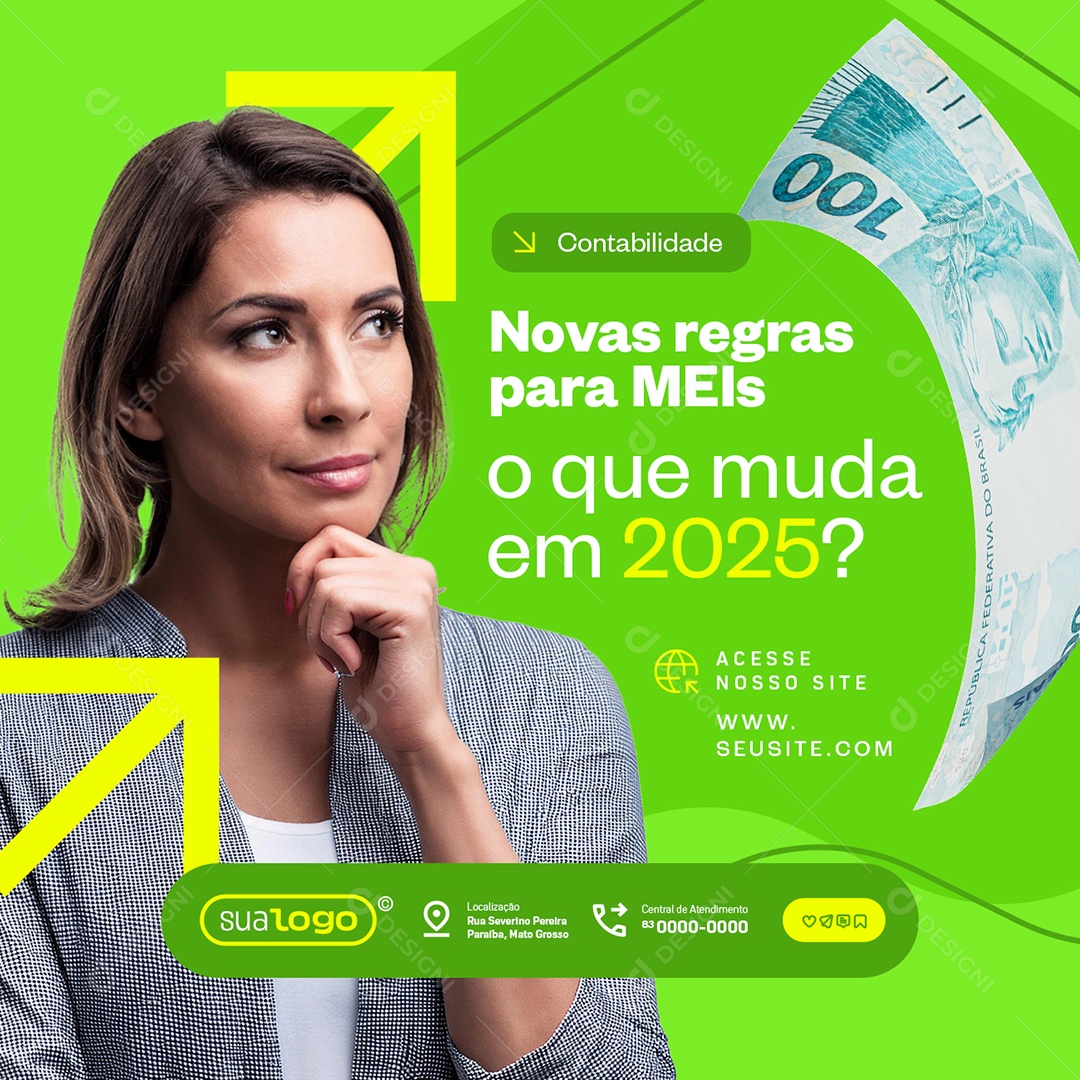 Contabilidade Novas Regras para MEIs Social Media PSD Editável