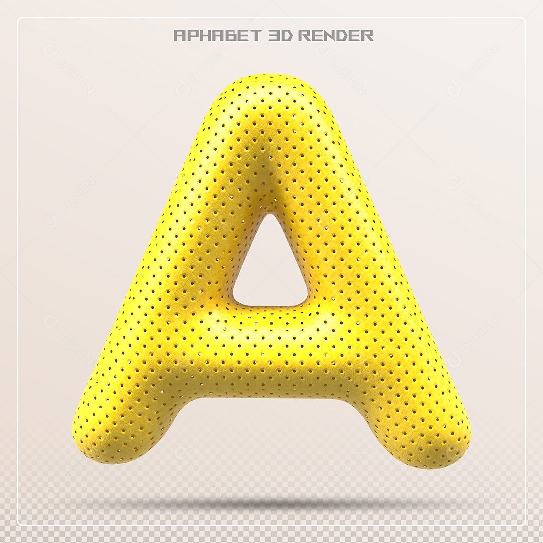 Letra 3D A Amarela Para Composição PSD
