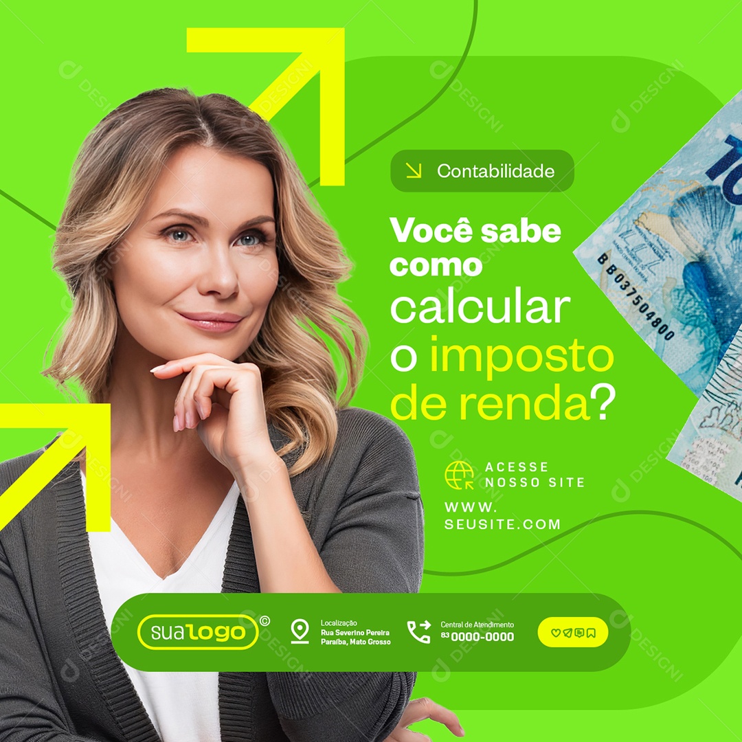 Contabilidade Você Sabia Calcular o Imposto de Renda Social Media PSD Editável