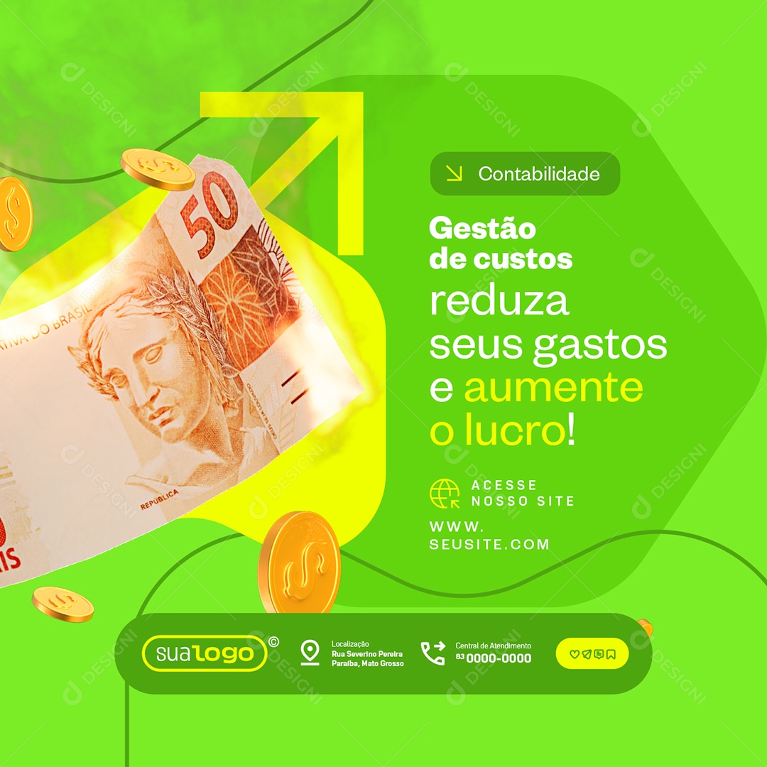 Contabilidade Gestão de Cusos Social Media PSD Editável