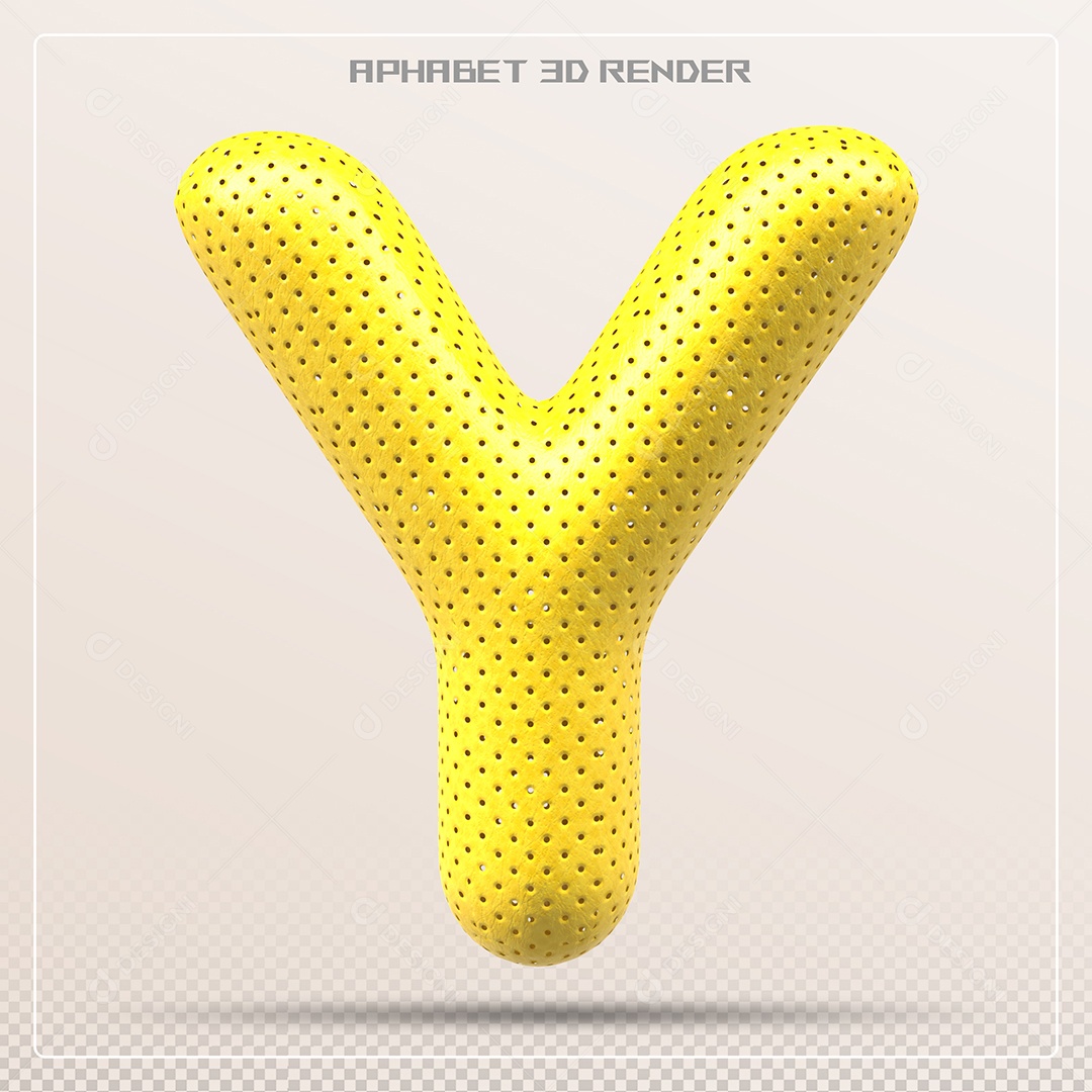 Letra 3D Y Amarela Para Composição PSD