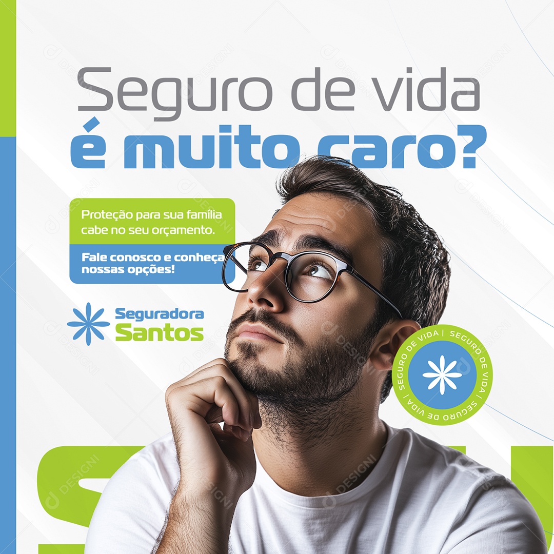Seguradora Seguro de Vida é Muito Raro Social Media PSD Editável