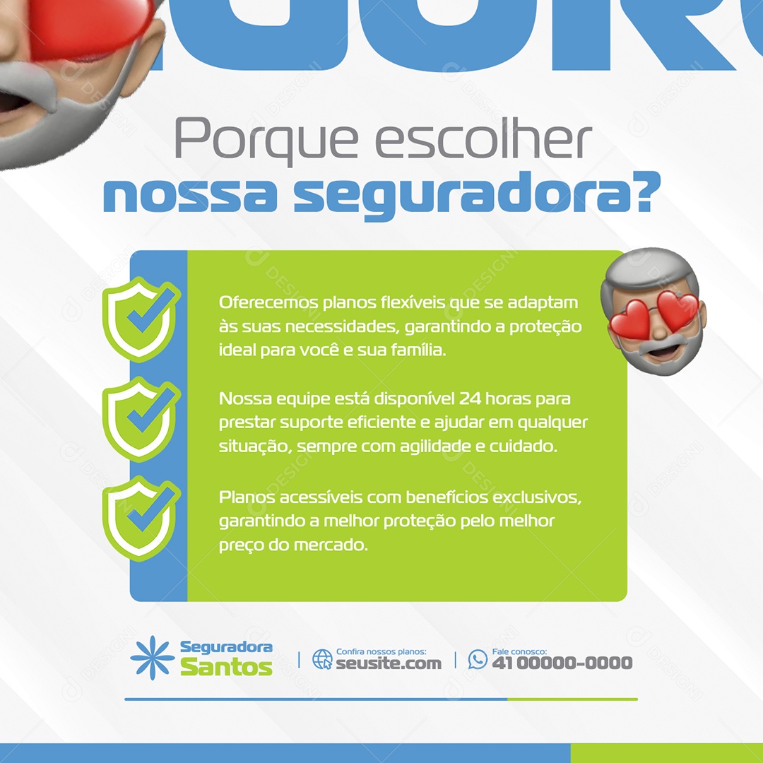 Social Media Porque Escolher Nossa Seguradora PSD Editável