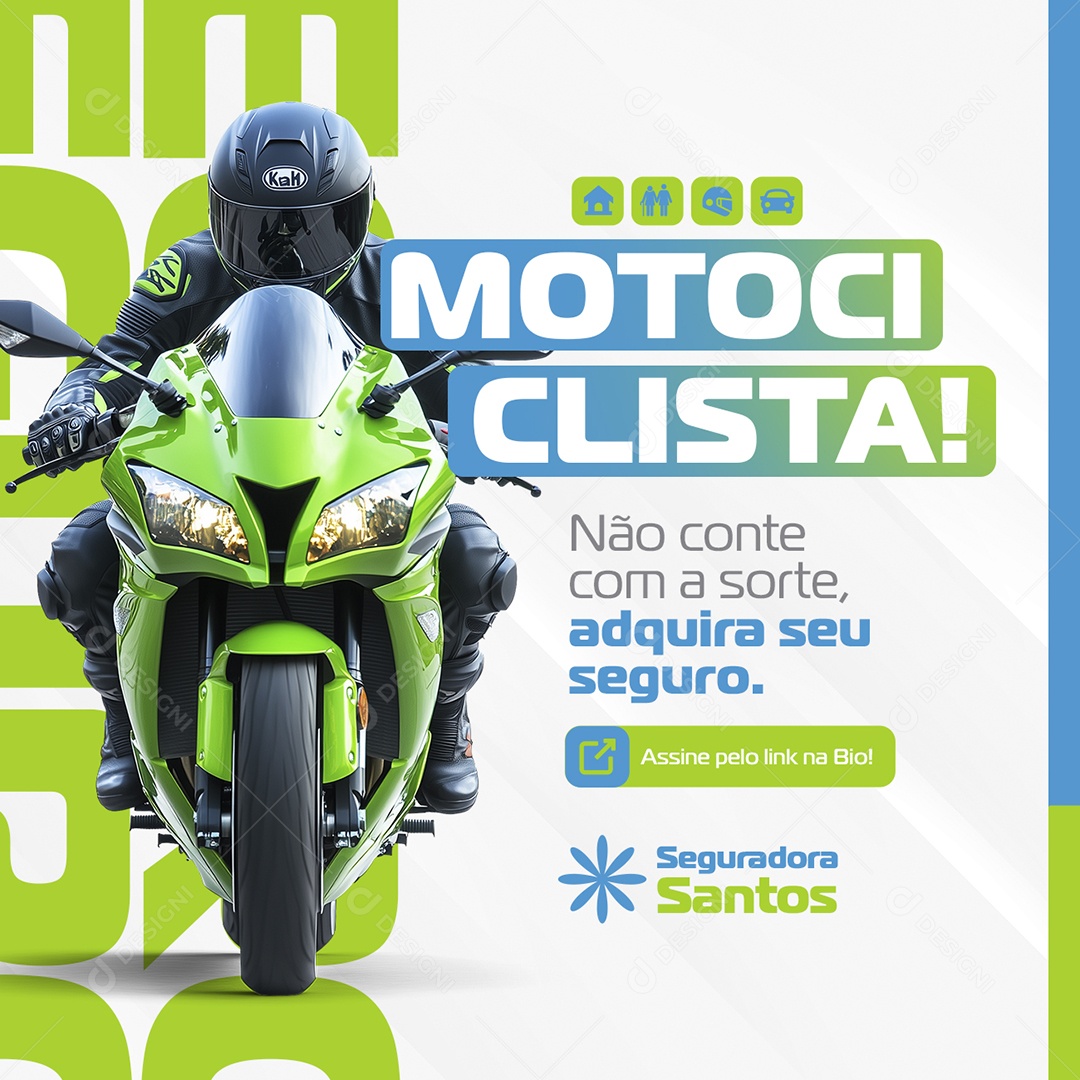 Seguradora Motociclista Media PSD Editável