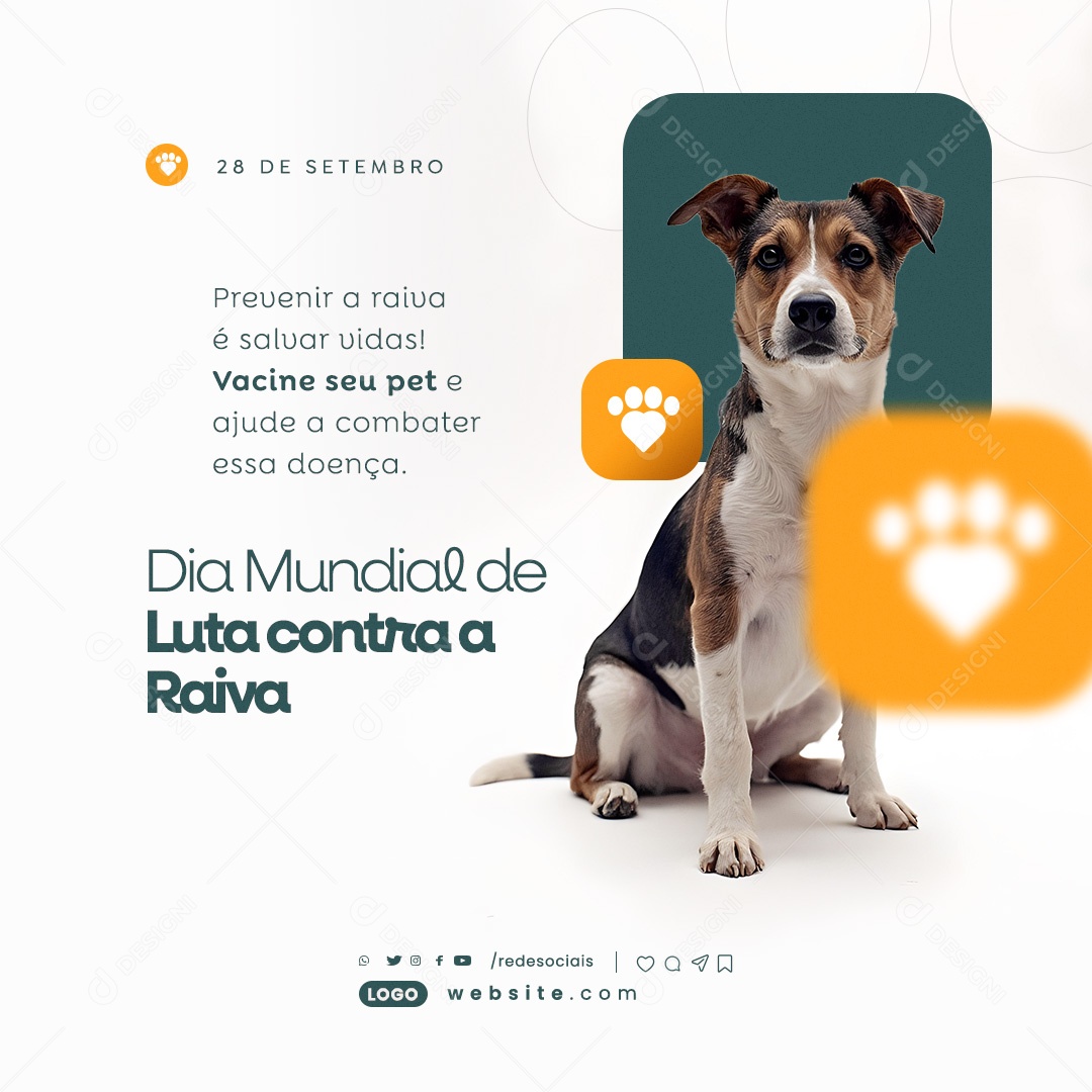 World Day of Fight Against Rabies September 28 Social Media PSD Editable