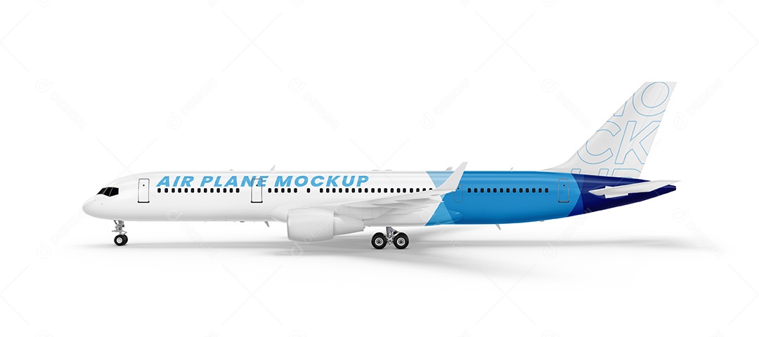 Avião Mockup PSD Editável