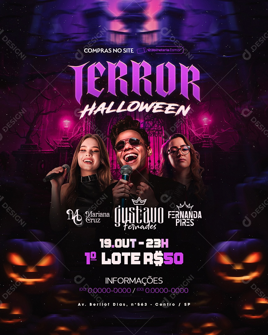 Flyer Terror Halloween Social Media PSD Editável