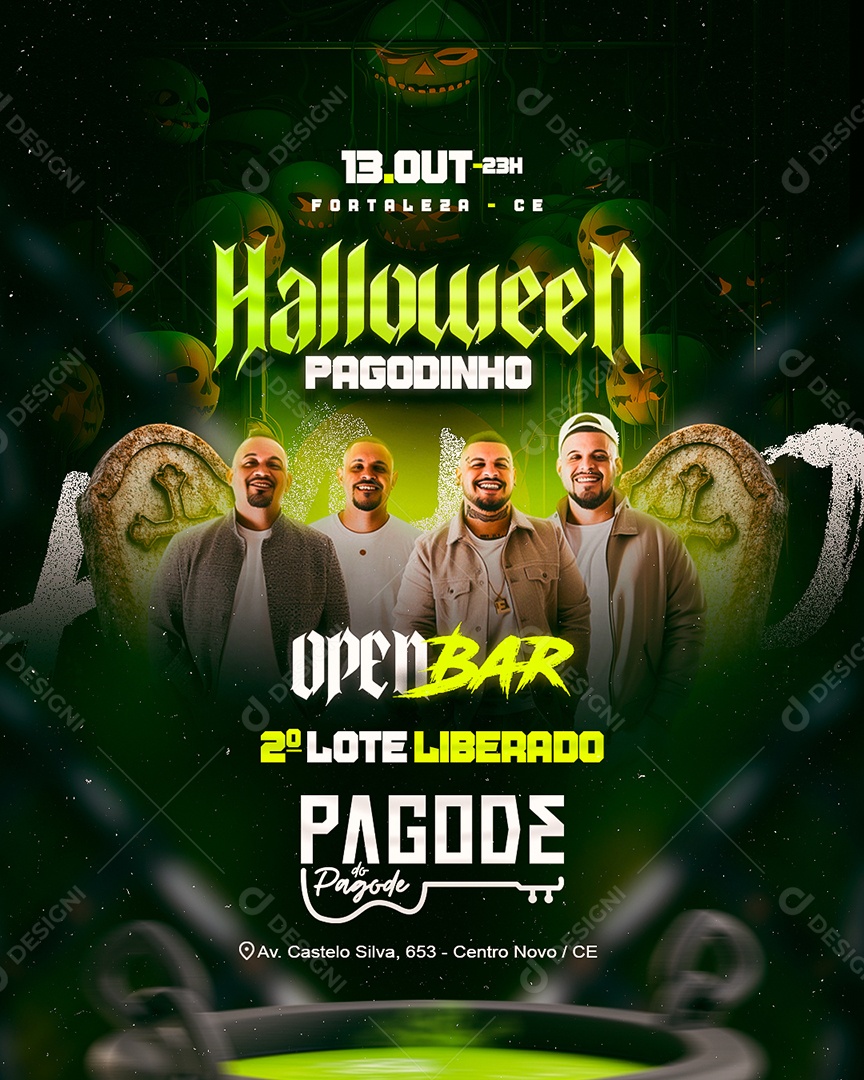 Flyer Halloween Pagodinho Social Media PSD Editável