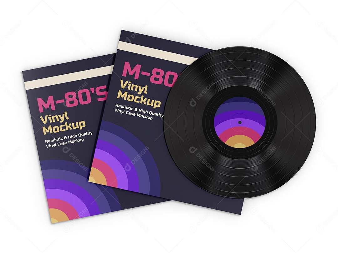 Disco de Vinil Mockup PSD Editável