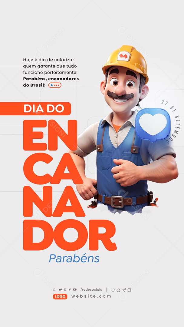 Story Dia do Encanador 27 de Setembro Social Media PSD Editável