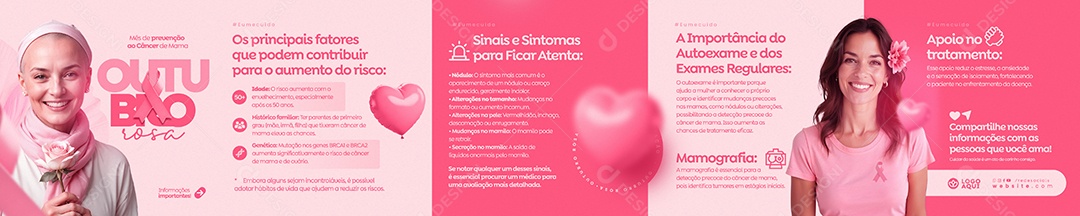Carrosel Outubro Rosa Social Media PSD Editável