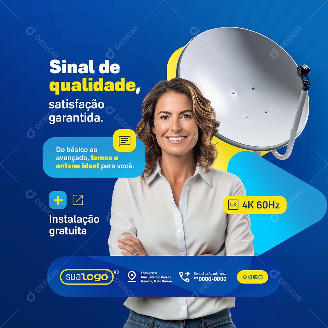 Antenas Sinal de Qualidade Social Media PSD Editável