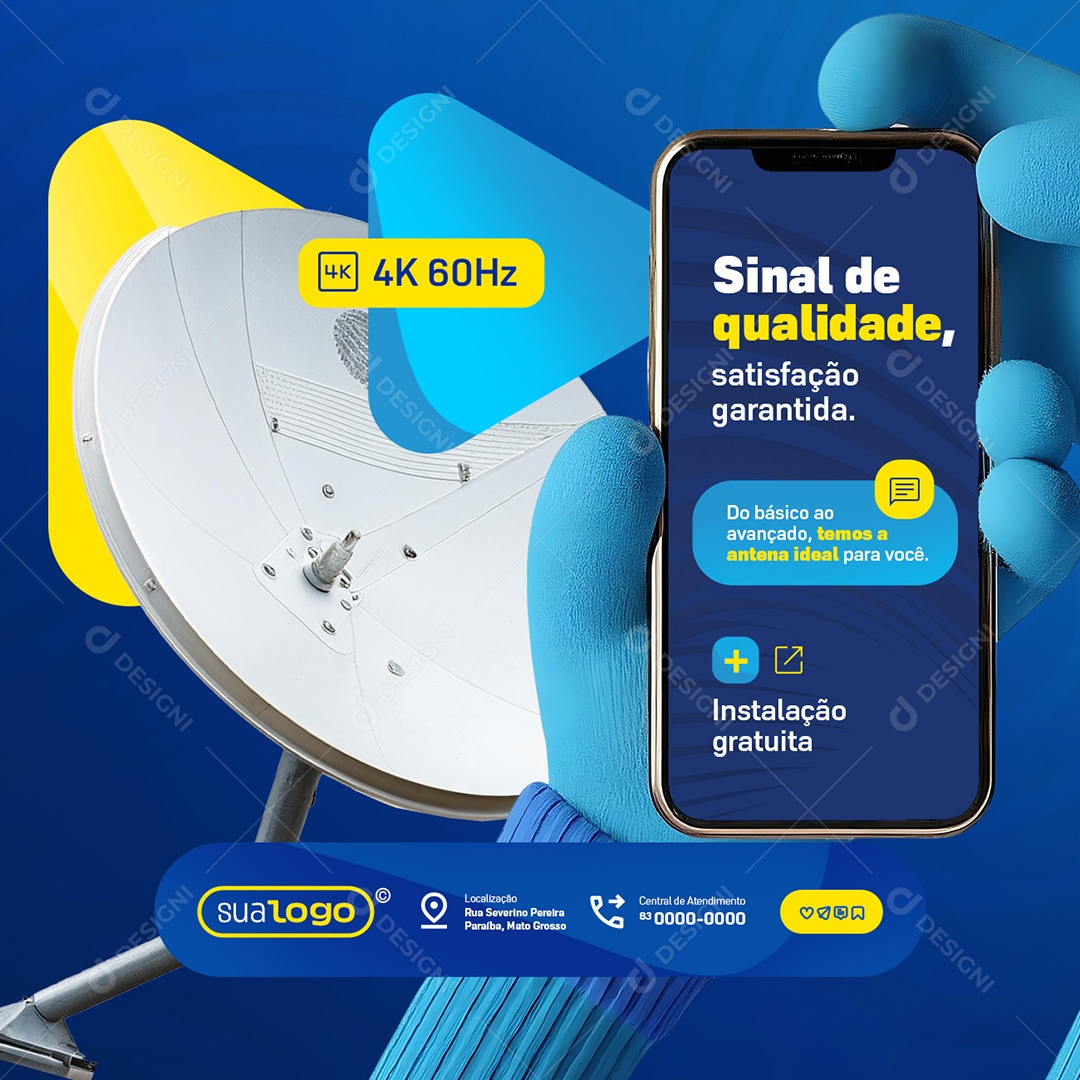 Antenas Sinal de Qualidade Social Media PSD Editável