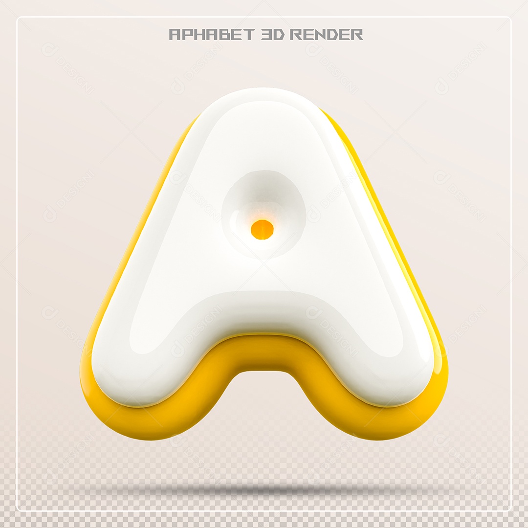 Letra 3D A Amarela E Braca Para Composição PSD