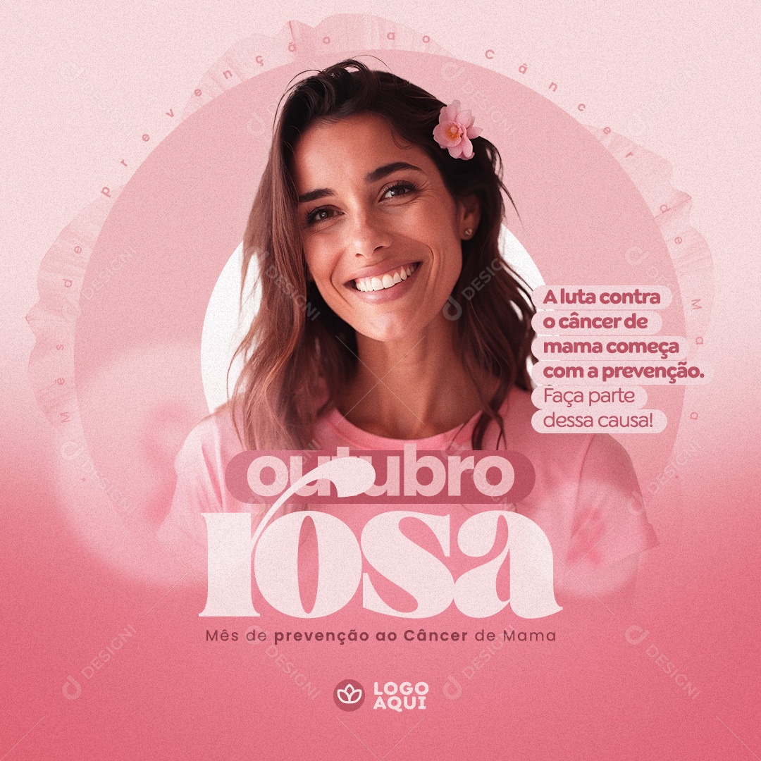 Outubro Rosa Mês de Conscientização Social Media PSD Editável