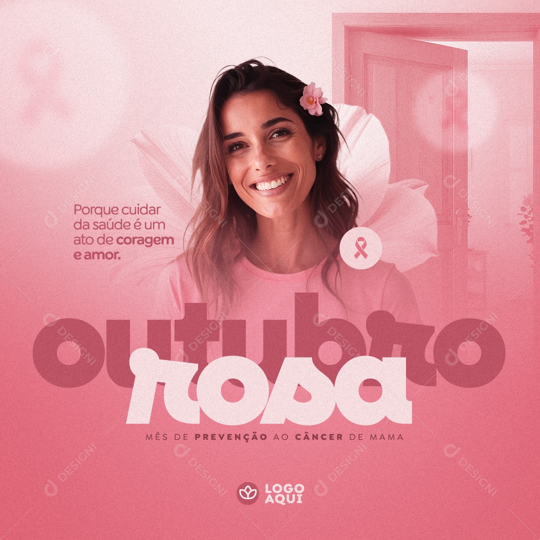 Outubro Rosa Mês de Conscientização Social Media PSD Editável