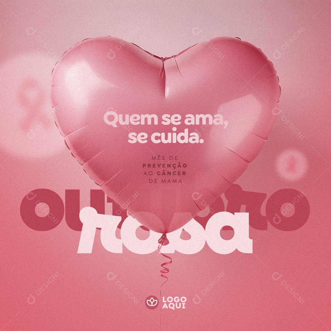 Outubro Rosa Mês de Conscientização Social Media PSD Editável