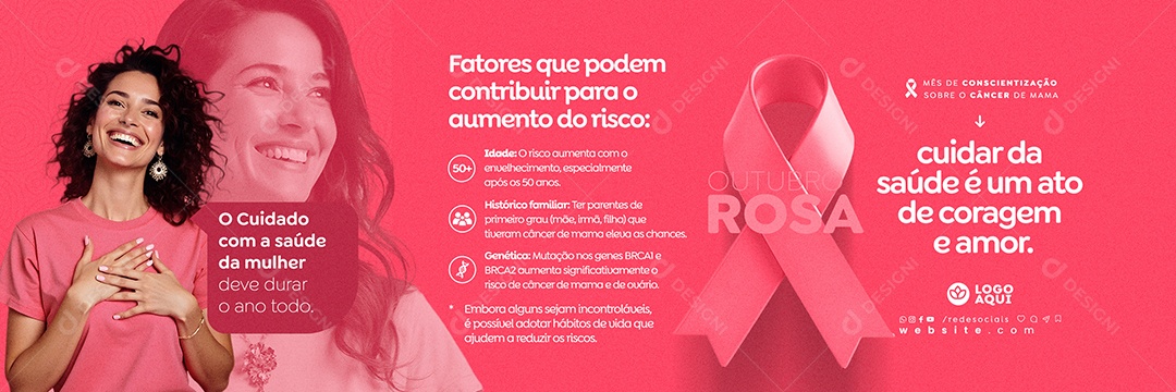 Banner Outubro Rosa Social Media PSD Editável